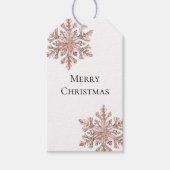 Roos Gold Snowflake Christmas Cadeaulabel (Voorkant)