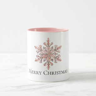 Roos Gold Snowflake Christmas Mok