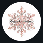 Roos Gold Snowflake Christmas Ronde Sticker<br><div class="desc">Roos Gold Snowflake Christmas</div>