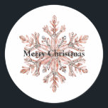 Roos Gold Snowflake Christmas Ronde Sticker<br><div class="desc">Roos Gold Snowflake Christmas</div>
