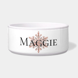 Roos Gold Snowflake Christmas Voerbakje