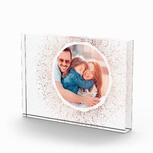 Roos Gold Snowflake-kerstfeestdag fotoblok (Rechts)