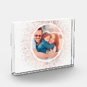 Roos Gold Snowflake-kerstfeestdag fotoblok (Links)