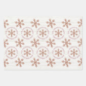 Roos Gold Snowflake kerstfeestdag Uw foto's Inpakpapier Vel (Voorkant 2)