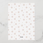 Roos Gold Snowflake kerstfoto Folie Feestdagenkaart (Achterkant)