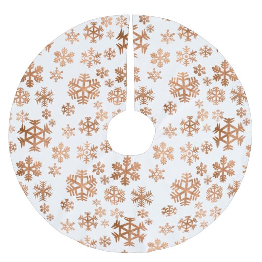 Roos Gold Snowflake Pattern White Kerstboom Rok (Voorkant)