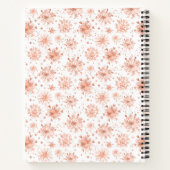 Roos Gold Snowflakes Baby Birth Statistics Notitieboek (Achterkant)