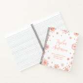 Roos Gold Snowflakes Baby Birth Statistics Notitieboek (Binnen)