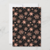 Roos Gold Snowflakes Baby shower Bedankkaart (Achterkant)