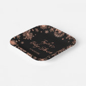 Roos Gold Snowflakes Baby shower Papieren Bordje (Gebogen)