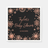 Roos Gold Snowflakes Baby shower Servet (Voorkant)