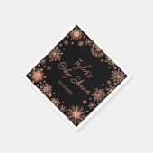 Roos Gold Snowflakes Baby shower Servet (Hoek)