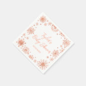 Roos Gold Snowflakes Baby shower Servet (Hoek)