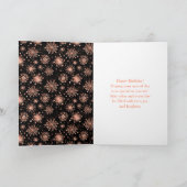 Roos Gold Snowflakes Happy Birthday Kaart (Binnen)