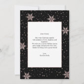 Roos Gold Snowflakes Holiday Foto Wenskaart Kaart (Achterkant)