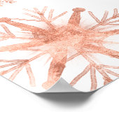 Roos Gold Snowflakes Merry Kerstry Poster (Hoek)