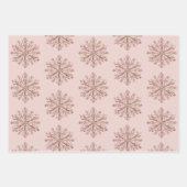 Roos Gold Snowflakes Ornamenten Kerst Inpakpapier Vel (Voorkant 2)