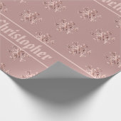 Roos Gold Snowflakes Patroon Elegant Kerstmis Cadeaupapier (Hoek)