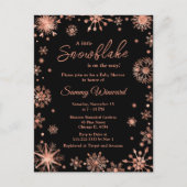 Roos Gold Snowflakes Winter Baby shower Briefkaart (Voorkant)