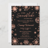 Roos Gold Snowflakes Winter Baby shower Kaart (Voorkant)