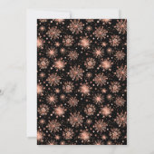 Roos Gold Snowflakes Winter Baby shower Kaart (Achterkant)