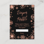 Roos Gold Snowflakes Winter Diaper Raffle Informatiekaartje (Voorkant)