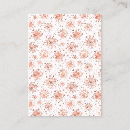 Roos Gold Snowflakes Winter Display Shower Informatiekaartje (Achterkant)