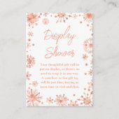 Roos Gold Snowflakes Winter Display Shower Informatiekaartje (Voorkant)