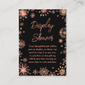 Roos Gold Snowflakes Winter Display Shower Informatiekaartje (Voorkant)