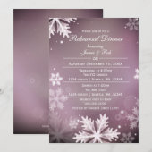 Roos Gold Snowflakes Winter Rehearsal Dinner Kaart (Voorkant / Achterkant)