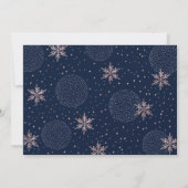 Roos Gold Snowflakes Winter Virtual Holiday Party Kaart (Achterkant)