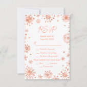 Roos Gold Snowflakes Wintermaaltijd Keuze RSVP Kaartje (Voorkant)