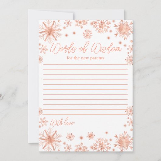 Roos Gold Snowflakes Wisdom Kaart (Voorkant)