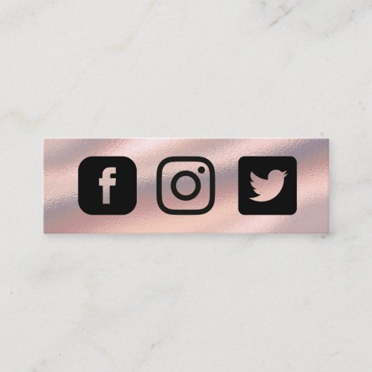 Roos Gold Social Media Insert Mini Visitekaartje (Voorkant)