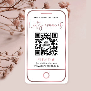 Roos Gold Social Media QR-code Met ons verbinden Visitekaartje