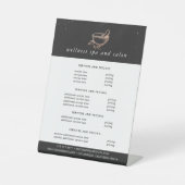 Roos Gold Spa Logo | Prijslijst menu Reclamebord Met Voetstuk (Voorkant)