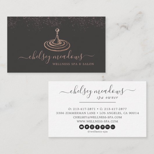 Roos Gold Spa Logo Visitekaartje (Voorkant / Achterkant)