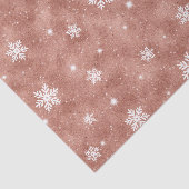 Roos Gold Sparking Stars Snowflakes Patroon Tissuepapier (Detail)