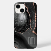 Roos Gold Sparkle Abstract Monogram Case-Mate iPhone Case (Achterkant)