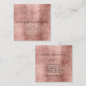 Roos Gold Sparkle Beaukle-stylist Vierkante Visitekaartje (Voorkant / Achterkant)