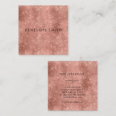 Roos Gold Sparkle Beaukle-stylist Vierkante Visitekaartje (Voorkant / Achterkant)