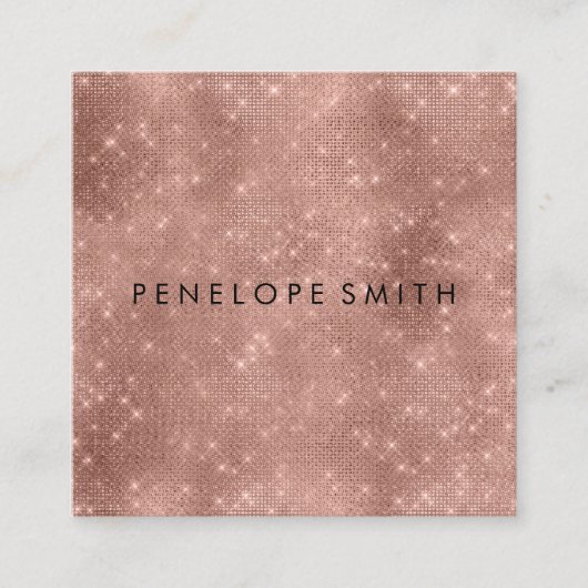 Roos Gold Sparkle Beaukle-stylist Vierkante Visitekaartje (Voorkant)