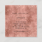 Roos Gold Sparkle Beaukle-stylist Vierkante Visitekaartje (Achterkant)
