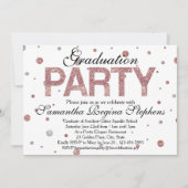 Roos Gold Sparkle Confetti Graduation Party Kaart (Voorkant)