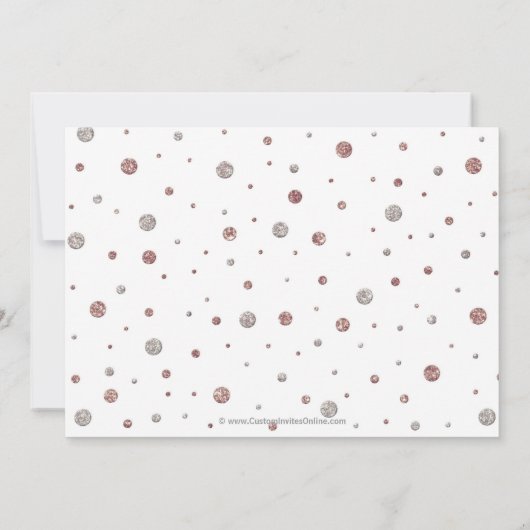 Roos Gold Sparkle Confetti Graduation Party Kaart (Achterkant)