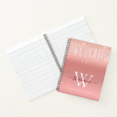 Roos Gold Sparkle Diamond Monogram Notitieboek (Binnen)