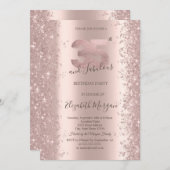 Roos Gold Sparkle Diamonds 35e Verjaardag Kaart (Voorkant / Achterkant)