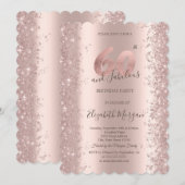 Roos Gold Sparkle Diamonds 60th Birthday Kaart (Voorkant / Achterkant)