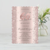 Roos Gold Sparkle Diamonds 60th Birthday Kaart (Staand voorkant)