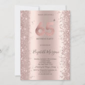 Roos Gold Sparkle Diamonds 65e Verjaardag Kaart (Voorkant)